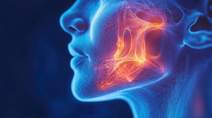 Human Jawbone Anatomy 3D Medical Illustration Temporomandibular Joint Pain Side Profile