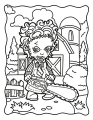 Coloring book for Halloween. Coloring book for children and adults. Spooky coloring. Halloween.	

