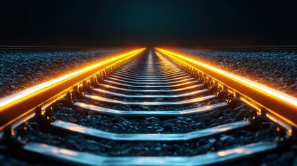This captivating image of illuminated railroad tracks suggests a journey towards wealth and prosperity, highlighting the allure of ambition and exploration in life.