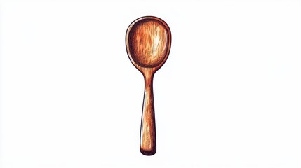 A wooden spoon with a smooth, polished finish, showcasing its craftsmanship against a plain white background.