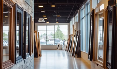 Showroom Display of Window Frames and Mirrors