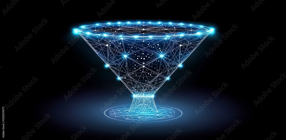 Poster an abstract 3d neural network illustration representing big data concepts, featuring a global databa