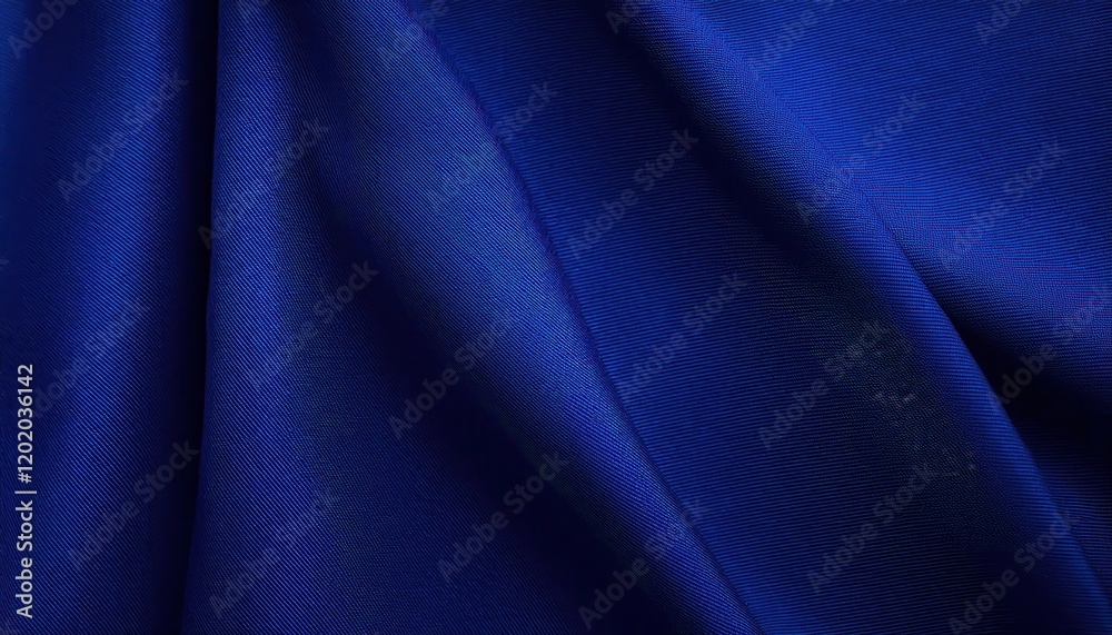 Poster rich textured royal blue fabric with soft satin sheen and diagonal weave pattern for luxury designs 
