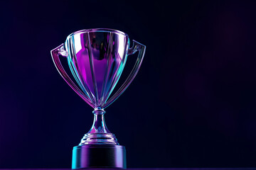 Prächtiger Rugby-Pokal vor schimmerndem, buntem Hintergrund