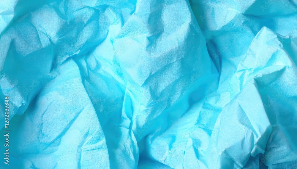 Aufkleber textured blue wrinkled fabric background with vibrant color and abstract folds for creative design, 