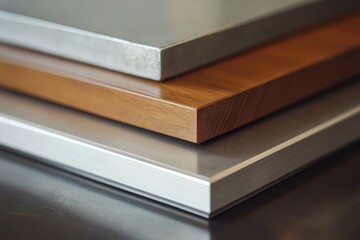 Stacked Tabletops Metal, Wood, and Laminate Surfaces