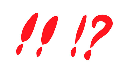 手書きの感嘆符アイコンセット 赤