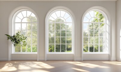 Fototapeta premium Sunlight Streaming Through Elegant Arch Windows