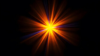 Vibrant Starburst of Light on Black