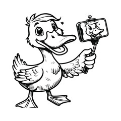 Quacking Up in the Spotlight A Duck’s Perfect Selfie