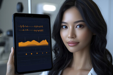 mockup showcases medical dashboard interface detailed graphs and patient information. modern design emphasizes customization allowing for unique branding.