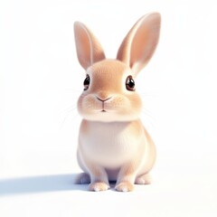 Obraz premium Adorable Bunny: A sweet and cuddly brown bunny with big brown eyes sits patiently, radiating innocence and charm. 
