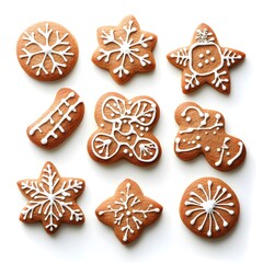 Beautifully Decorated Gingerbread Cookies with Sweet Frosting


