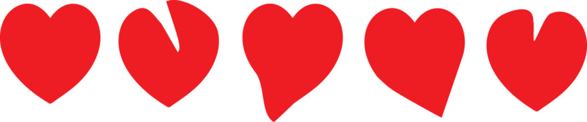 Obraz premium varied red heart icons