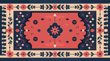 Flat Vector Area Rug Carpet Textile Floor Covering Icon