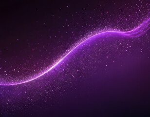 Fototapeta premium abstract background with purple shiny curve line and small particles, an abstract background with glowing lines, and purple particles, and a light background with shiny stars-like dots