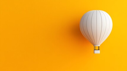 Obraz premium Whimsical Air Balloon Floating in Pastel Orange Sky,3D