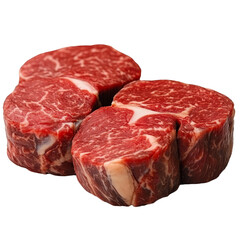 Fototapeta premium [Transparent Background PNG]Three Pieces of Fresh Wagyu Beef Steaks