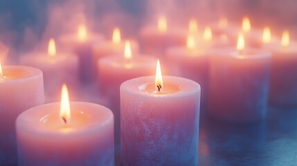 Lighting candles for reflection peaceful setting spiritual atmosphere
