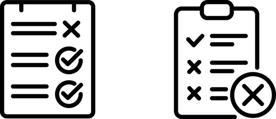 "Checklist Icon Representing an Unchecked or Pending Task List in Simple Line Art"