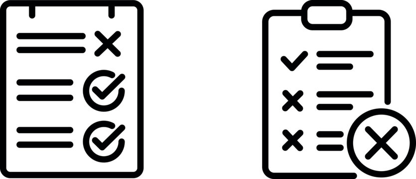 "Checklist Icon Representing an Unchecked or Pending Task List in Simple Line Art"