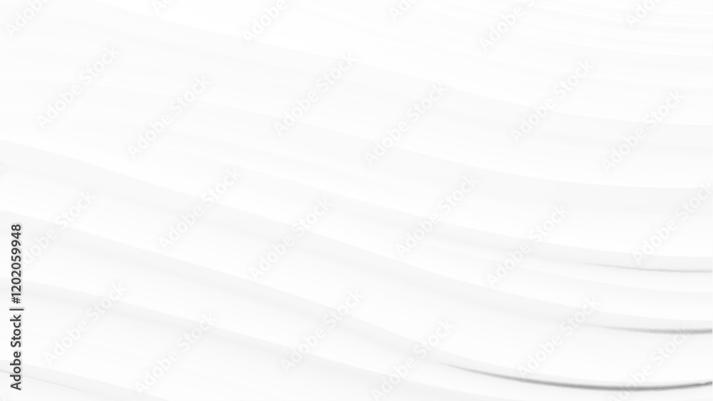 Aufkleber White wave background. Wavy stripes abstract background white gray pattern. Abstract 3d white wave modern minimal background. 