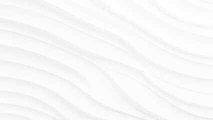 White wave background. Wavy stripes abstract background white gray pattern. Abstract 3d white wave modern minimal background. 