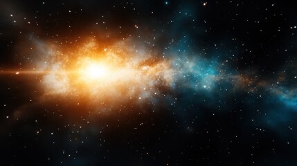 Obraz premium A breathtaking view of a vibrant galaxy captures the imagination, symbolizing the beauty and vastness of space, pushing boundaries of human inquiry and inspiration.