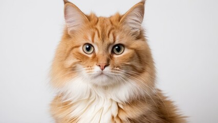 Fototapeta premium Portrait of Fawn british longhair cat on grey background