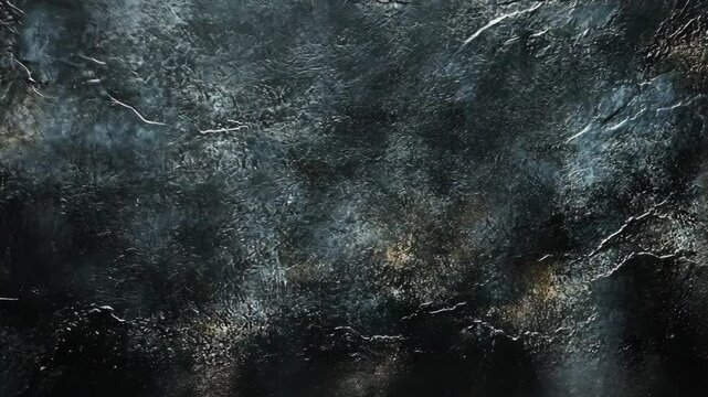 Dark textured surface resembling abstract patterns with shadows and highlights created by light in a creative art setting