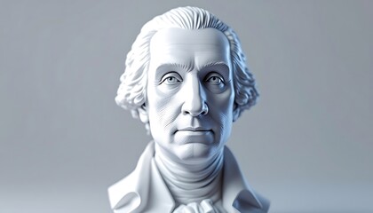 Serene George Washington Bust: A Classical White Marble Sculpture