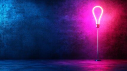 A neon light against a colorful backdrop.
