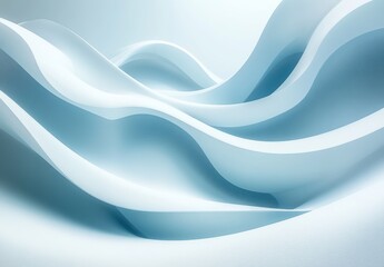 Fototapeta premium Soft Flowing Waves in Light Blue Tones Creating a Serene and Tranquil Background for Various Creative Projects and Designs