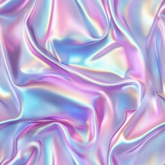 Obraz premium Seamless pattern of beautiful iridescent fabric drapes elegantly in soft folds, reflecting a myriad of colors in gentle light