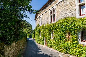 Hendaye, Pyrenees-Atlantique, France. Street in the old city