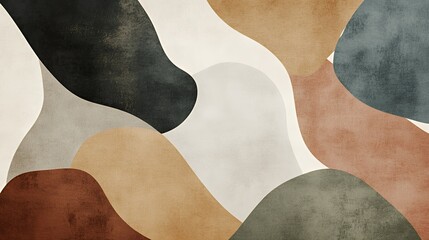 Abstract Organic Shapes in Earthy Tones Artwork