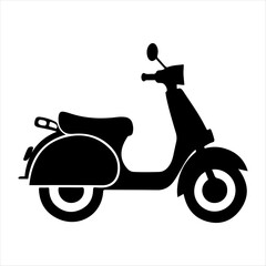 scooter motorbike silhouette Vector illustration white background