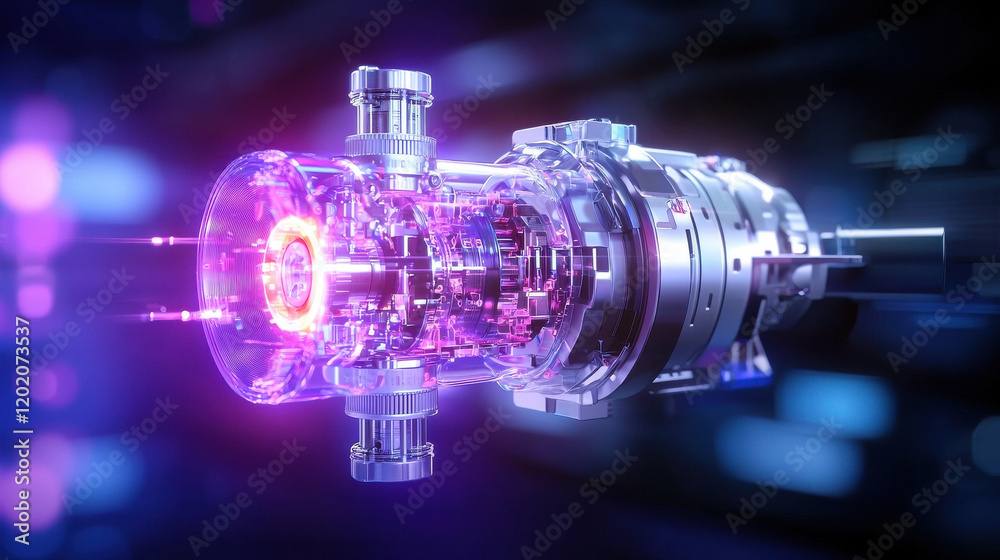 Leinwandbilder high resolution 3d visualization of advanced robotic engine, showcasing intricate details and vibran
