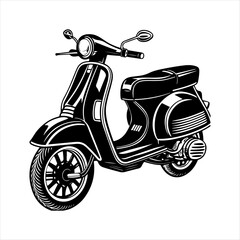 scooter motorbike silhouette Vector illustration white background