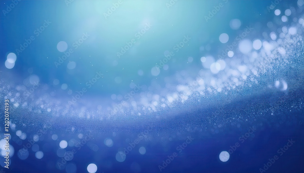 Poster abstract underwater inspired blue gradient with light bokeh effects for serene background designs, d