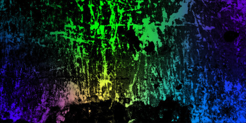 Fototapeta premium Grunge background with neon gradient, scuff marks and textured halftone effect. Unique grunge aesthetic.