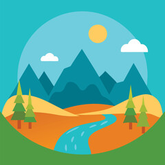 landscape with mountains