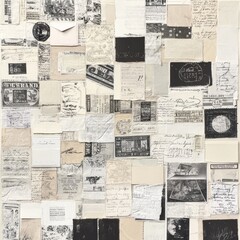 Collage Art with Vintage Stamps and Tickets for Scrapbooking and Journaling