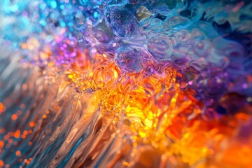 Abstract Colorful Liquid Swirls and Glowing Lights