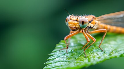 Fototapeta premium Dragonfly is standing on a leaf
