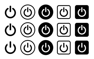  Power icons set. Power switch sign and symbol. Electric power On-off icon icon set. Vector illustration.