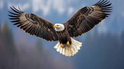 Obraz premium Majestic Bald Eagle in Powerful Flight