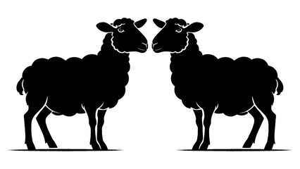 Sheep silhouette black and white