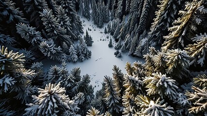 Snow covered pine trees