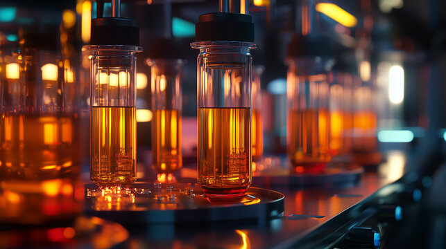 Modern bioreactor operates with large batches of fermentation media in a high-tech facility